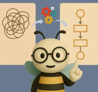 Hive Foundations — friendly bee mascot