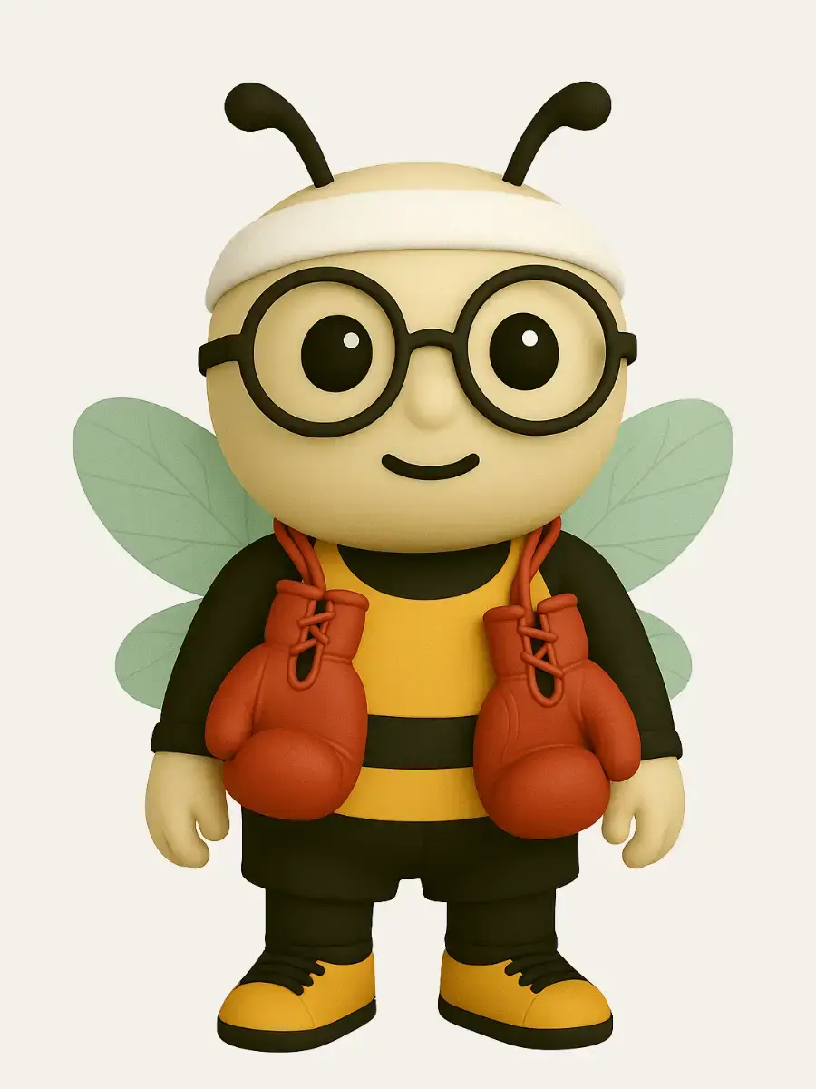 Hive Foundations — friendly bee mascot