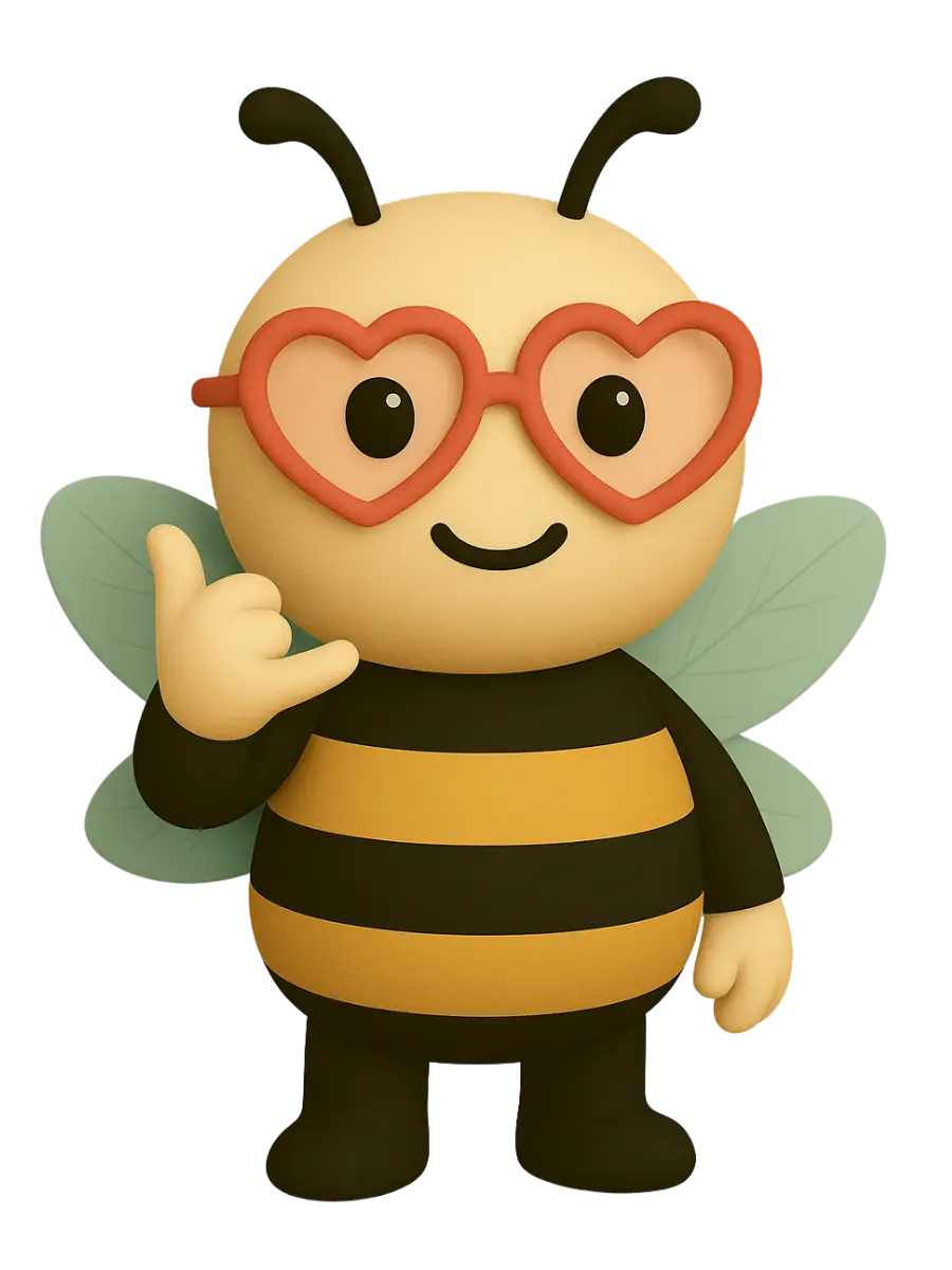 Hive Foundations — friendly bee mascot