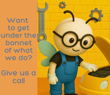 Hive Foundations — friendly bee mascot